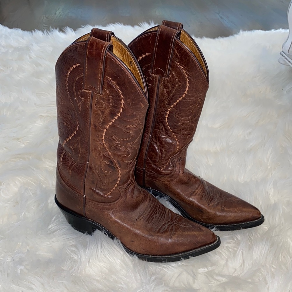 Justin Cowboy Boots 5.5 brown leather